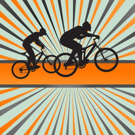 Mountain biking burst background for posterのイラスト素材