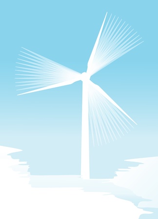 Wind electricity generators background for posterのイラスト素材