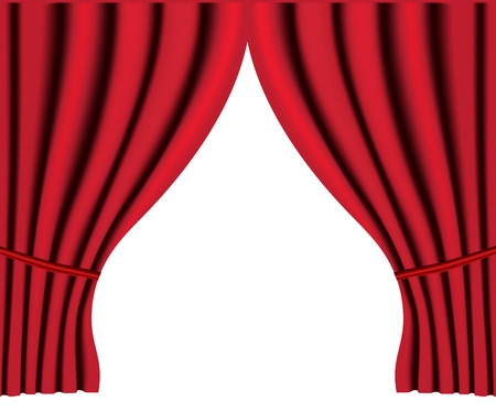 Theater stage with red curtain vector background for posterのイラスト素材