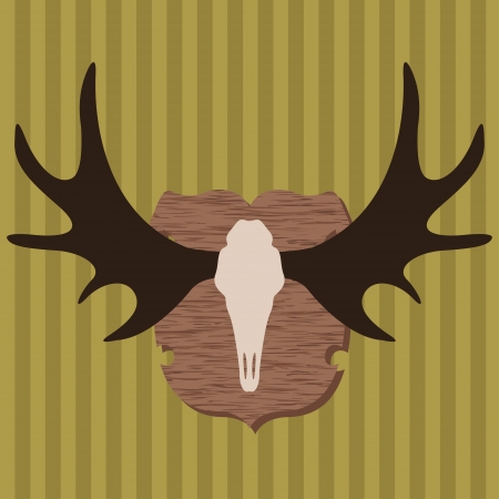 Moose head horns hunting trophy illustration background vector for posterのイラスト素材