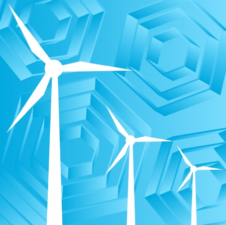 Clean energy concept with wind generators vector backgroundのイラスト素材
