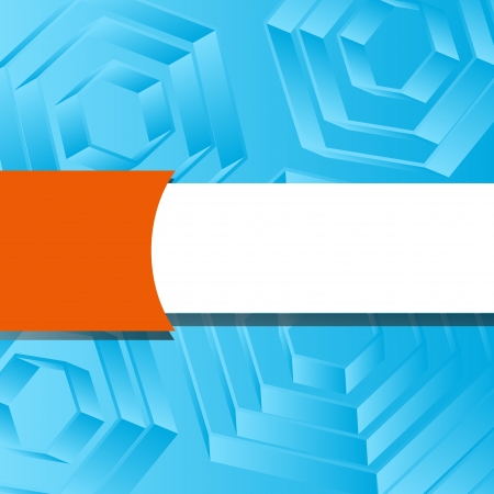 Blue abstract vector background with orange elementのイラスト素材