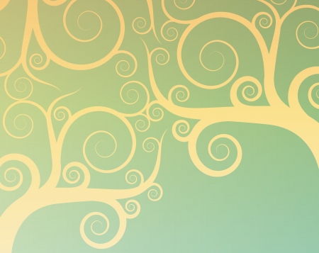 Vintage abstract tree swirl vector background for posterのイラスト素材