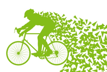 Ecology bike driving vector background concept for posterのイラスト素材
