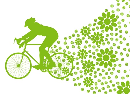 Ecology bike driving vector background concept on whiteのイラスト素材