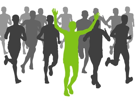 Marathon runners vector background for posterのイラスト素材
