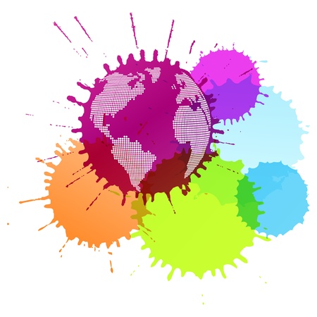 Color splashes vector background for posterのイラスト素材