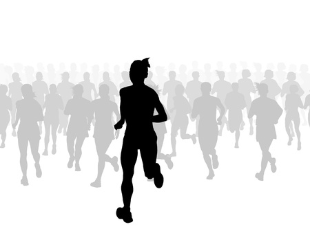 Marathon runners vector background for posterのイラスト素材