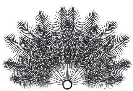 Feathers fan vector on black background for posterのイラスト素材
