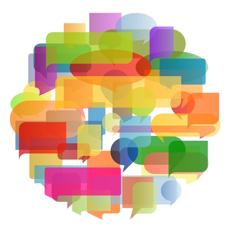 Colorful speech bubbles and balloons cloud illustration background vectorのイラスト素材