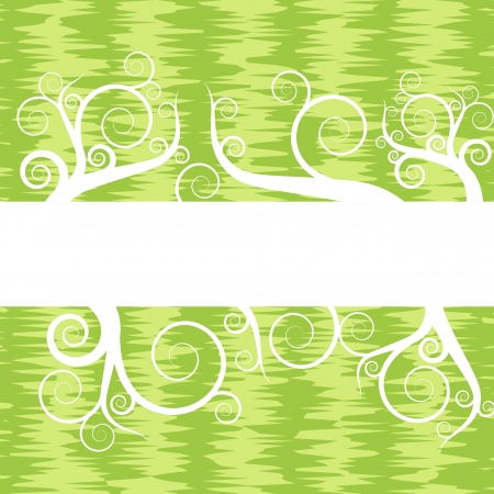 Green vintage background with floral scrollsのイラスト素材