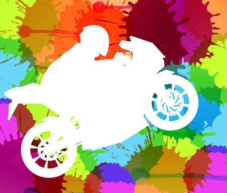 Motorbike vector background ink splashes for posterのイラスト素材