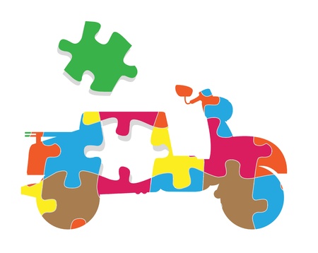 Scooter puzzle vector background conceptのイラスト素材