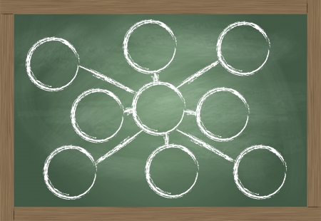 Blank strategy chart on blackboard vector background conceptのイラスト素材