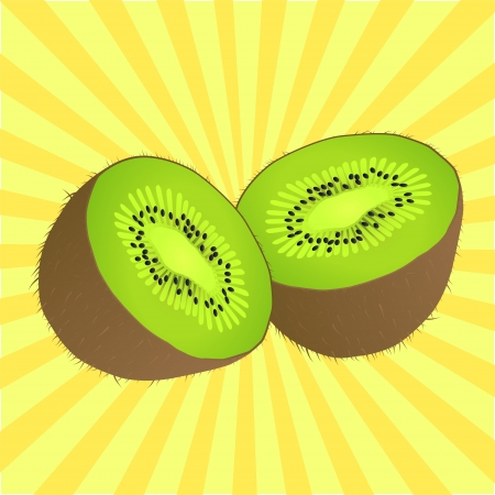 Juicy kiwi fruit vector background for posterのイラスト素材