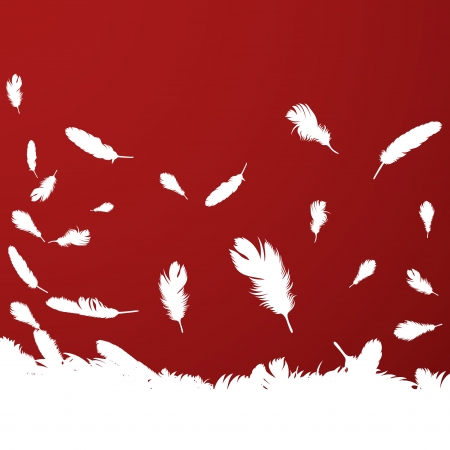 Christmas Angel feathers like a snowflakes vector backgroundのイラスト素材