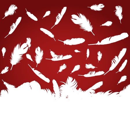 Christmas Angel feathers like a snowflakes vector backgroundのイラスト素材