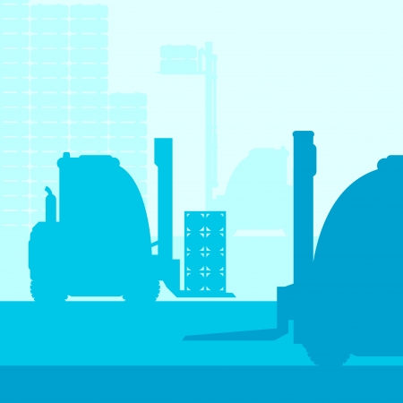 Fork lift truck with load background vector for posterのイラスト素材