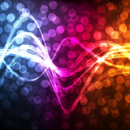 Neon abstract lines design on dark background のイラスト素材