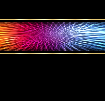 Neon abstract lines design on dark background のイラスト素材