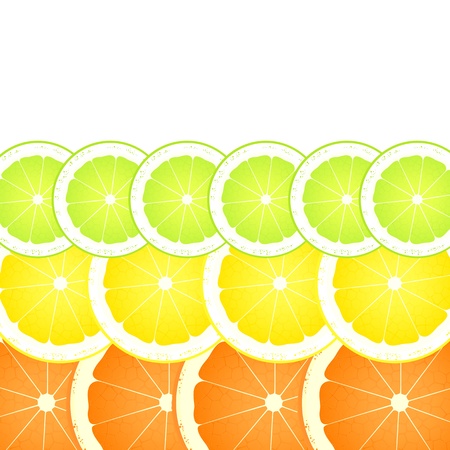 Lemon, lime and orange slices background for posterのイラスト素材