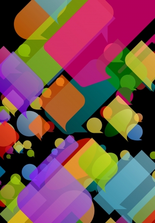 Colorful speech bubbles and balloons cloud illustration background のイラスト素材