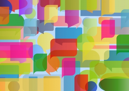 Colorful speech bubbles and balloons cloud illustration background のイラスト素材