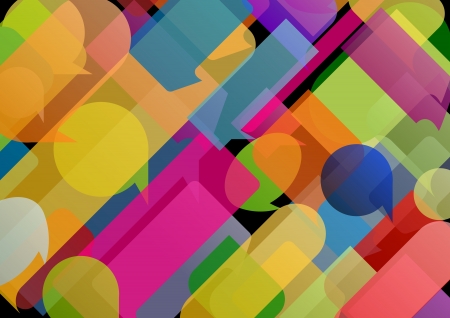 Colorful speech bubbles and balloons cloud illustration background のイラスト素材
