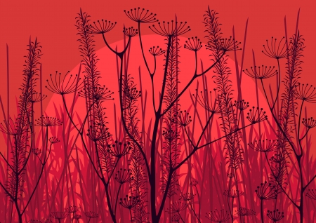 Autumn countryside landscape background illustration のイラスト素材
