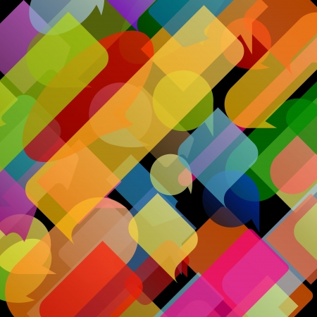 Colorful speech bubbles and balloons cloud illustration background のイラスト素材