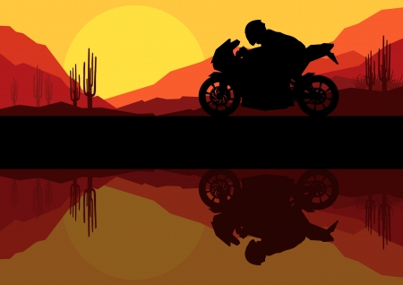 Motorbike riders motorcycle silhouette backgroundのイラスト素材