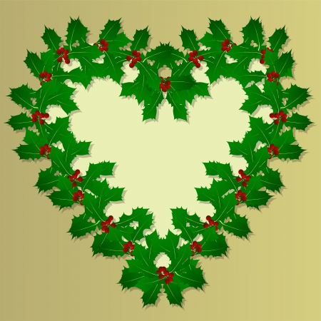 Christmas holly berry vintage holiday decoration illustration background のイラスト素材