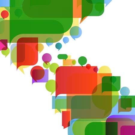 Colorful speech bubbles and balloons cloud illustration background vectorのイラスト素材
