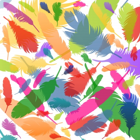 Colorful bird feathers background illustration vectorのイラスト素材