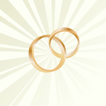 Couple of gold wedding rings vector background cardのイラスト素材