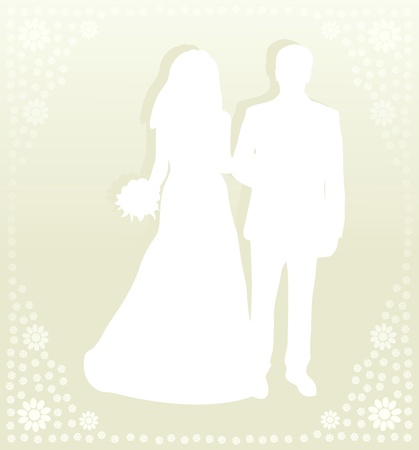 Wedding card with man and women in vector background illustrationのイラスト素材