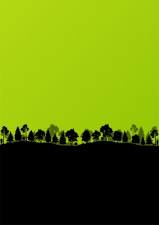 Wild mountain forest nature landscape scene background illustration vectorのイラスト素材