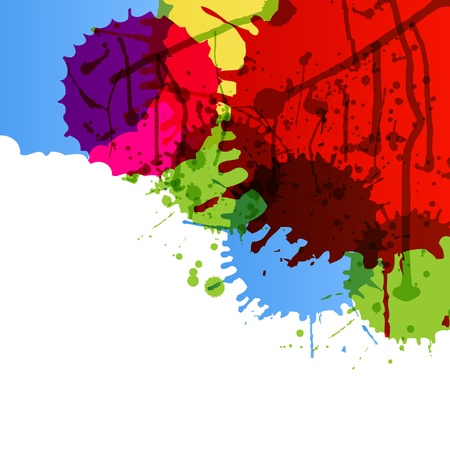 Abstract paint color splashes detailed background illustration vectorのイラスト素材