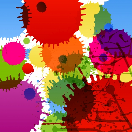 Abstract paint color splashes detailed background illustration vectorのイラスト素材