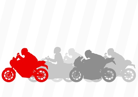 Sport motorbike riders and motorcycles silhouettes illustration collection background vectorのイラスト素材