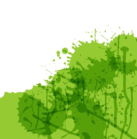 Green ink splashes vector background ecology conceptのイラスト素材