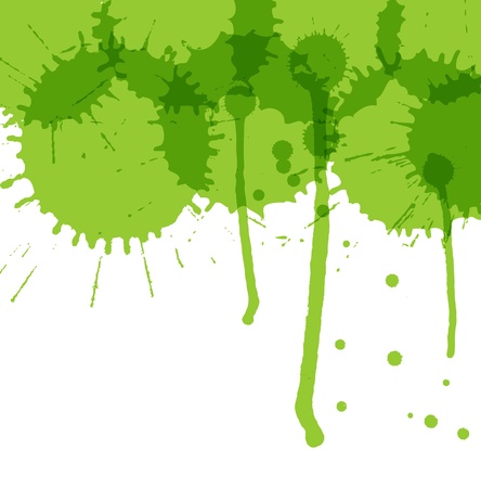 Green ink splashes vector background ecology conceptのイラスト素材