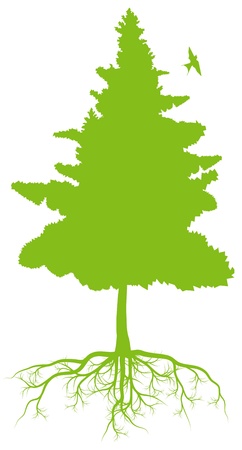 Tree with roots background ecology vector conceptのイラスト素材