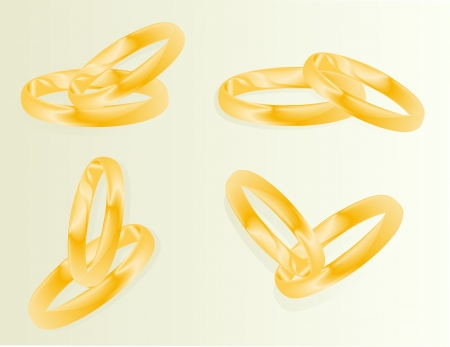Gold wedding rings vector background set conceptのイラスト素材