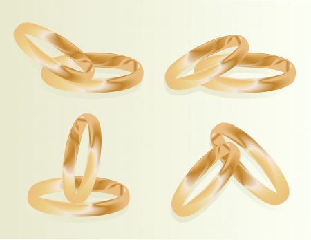 Gold wedding rings vector background set conceptのイラスト素材