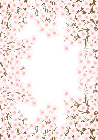 Cherry blossom branch vector background for posterのイラスト素材