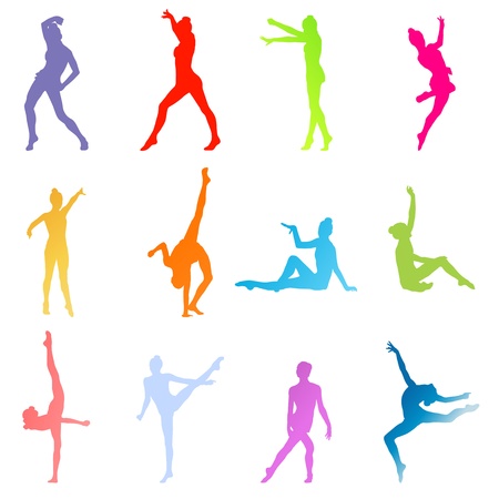 Gymnasts on a white background vectorのイラスト素材