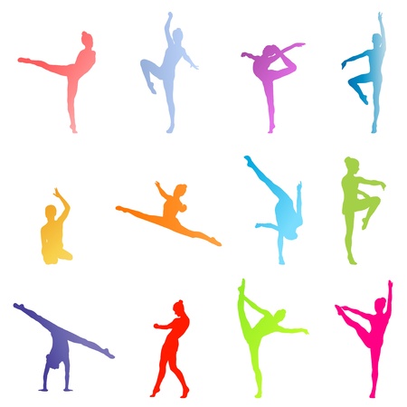 Gymnasts on a white background vectorのイラスト素材