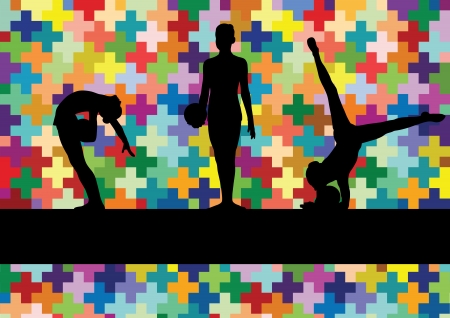 Gymnast with ball vectorのイラスト素材