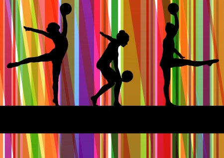 Gymnast with ball vectorのイラスト素材